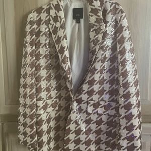 NWOT River Island Houndstooth Sequin Blazer
